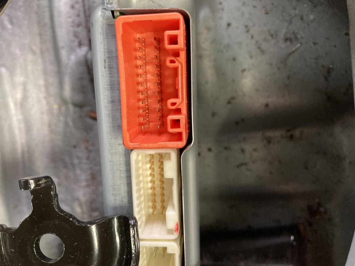 Toyota hybrid battery ECU connectors inspected during a P0A80 repair
